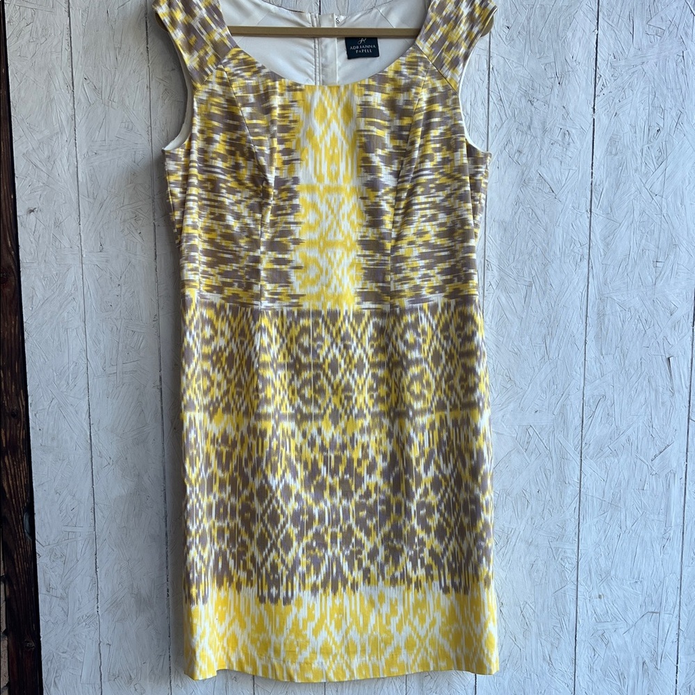 Adrianna Papell Patterned Midi Dress, size 14